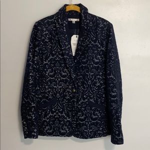 Cabi jacquard jacket blue blazer size 6 NWT